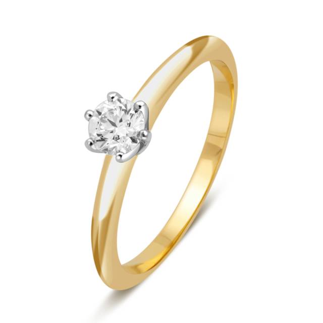 Помолвочное кольцо из комбинированного золота с бриллиантом (039567)
