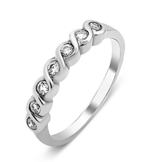 Кольцо из белого золота с бриллиантами (019907)