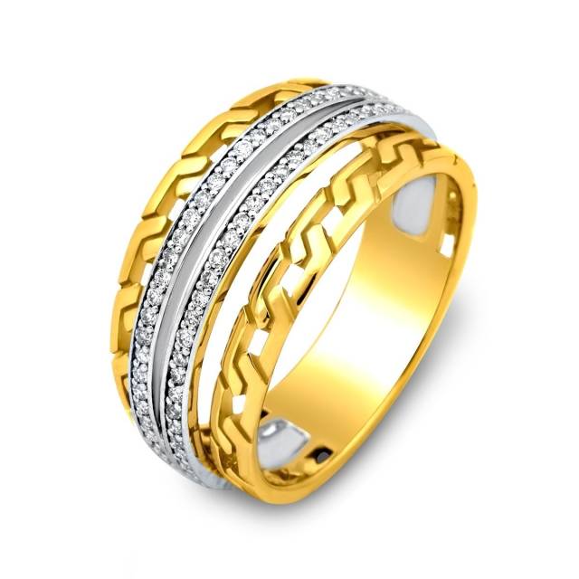 Кольцо из комбинированного золота с бриллиантами (023282)