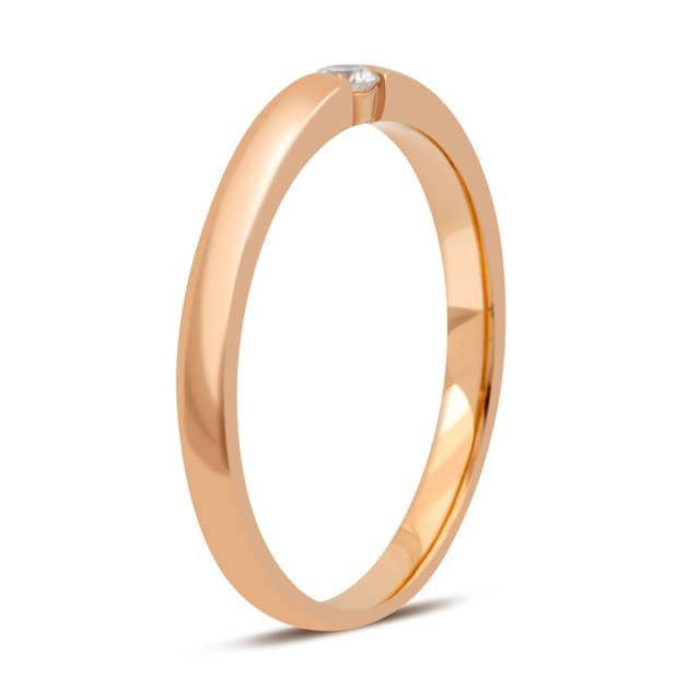 Кольцо из красного золота с бриллиантом (032761)