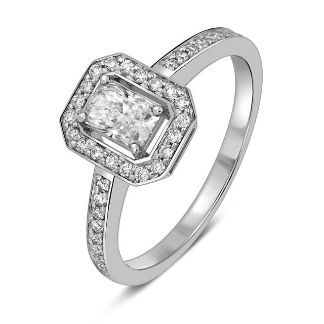 Кольцо из белого золота с бриллиантами (052741)