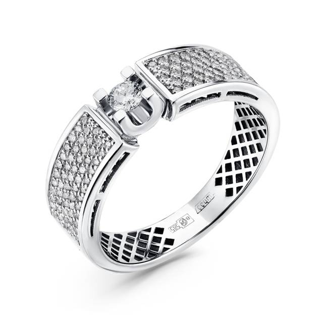 Помолвочное кольцо из белого золота с бриллиантами (054998)
