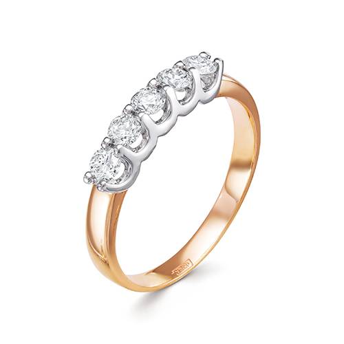 Кольцо из комбинированного золота с бриллиантами (043529)