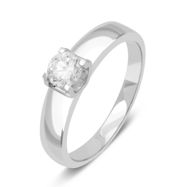 Помолвочное кольцо из белого золота с бриллиантом (040609)