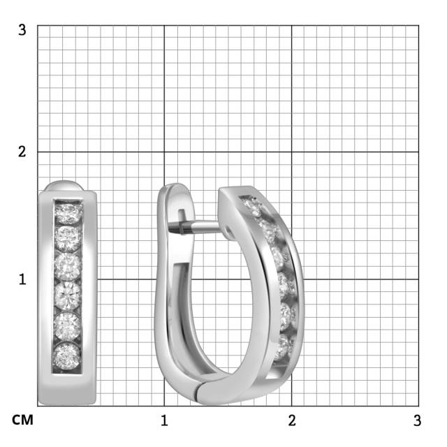 Серьги из белого золота с бриллиантами (053820)