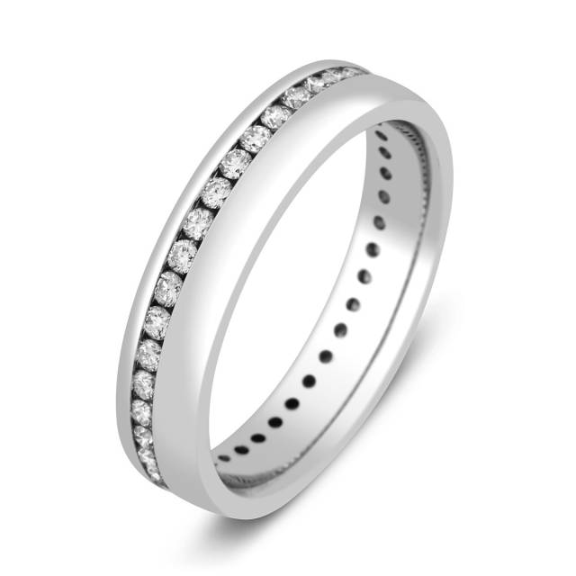 Обручальное кольцо из белого золота с бриллиантами (015306)