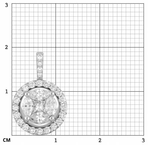 Кулон из белого золота с бриллиантами