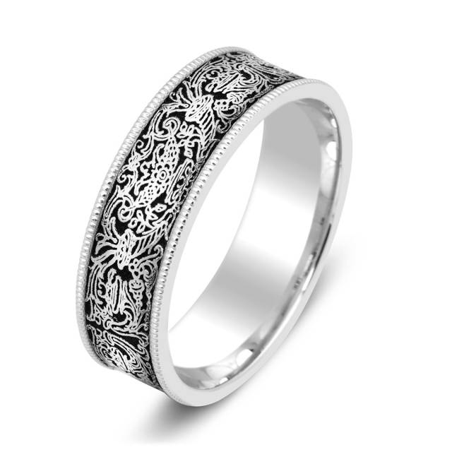 Обручальное кольцо из белого золота (003876)