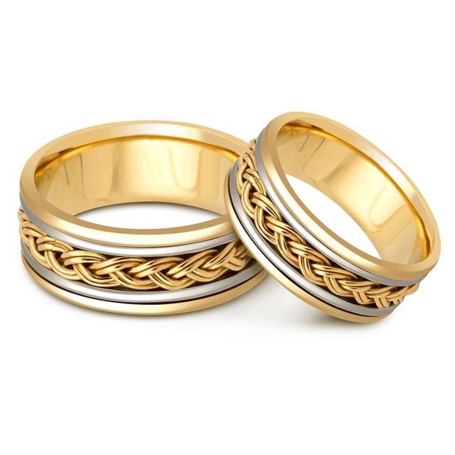 Обручальное кольцо из комбинированного золота (000273)