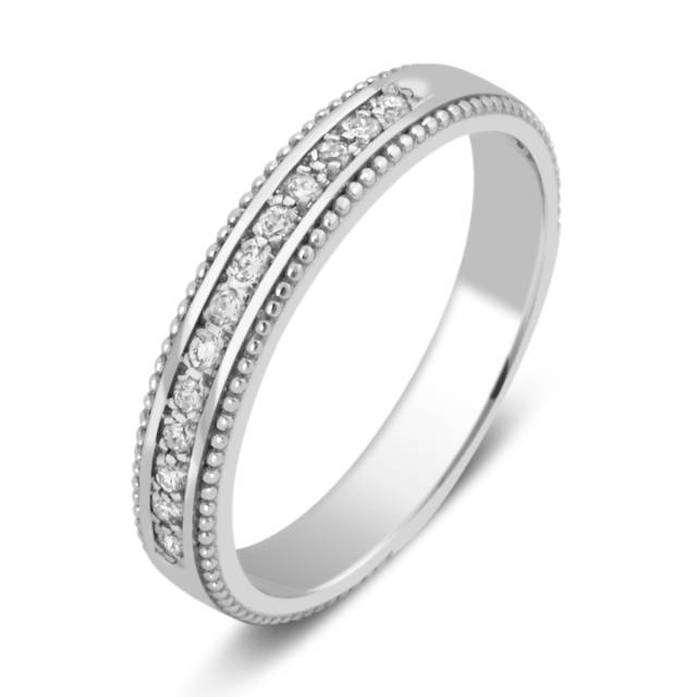 Обручальное кольцо из белого золота с бриллиантами (028176)