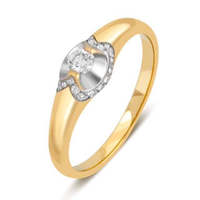 Помолвочное кольцо из жёлтого золота с бриллиантами (039796)