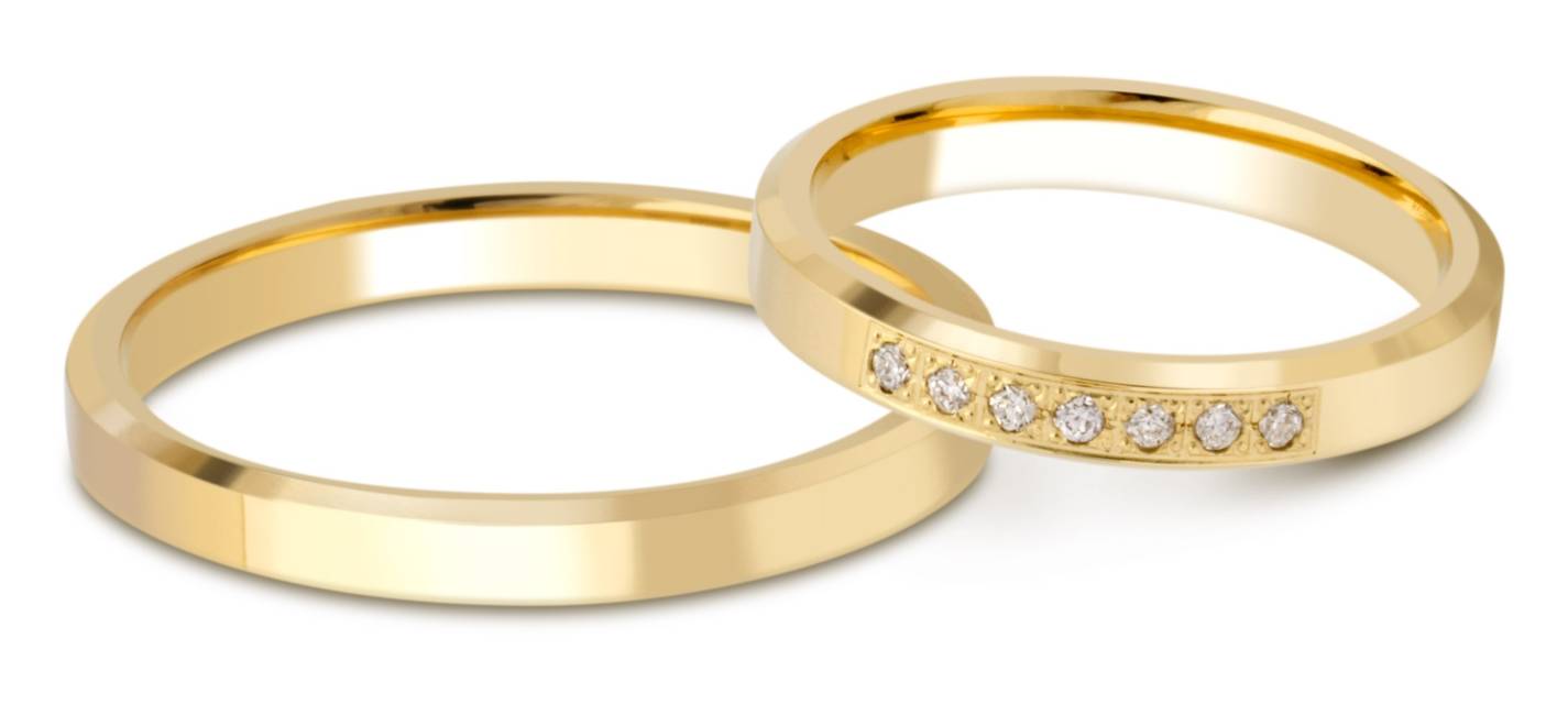 Обручальное кольцо из жёлтого золота с бриллиантами (028742)