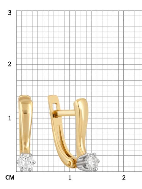 Серьги из комбинированного золота с бриллиантами (039464)