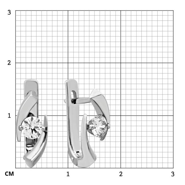 Серьги из белого золота с бриллиантами (001074)