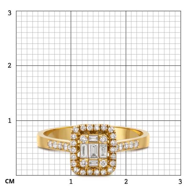 Кольцо из жёлтого золота с бриллиантами (052011)