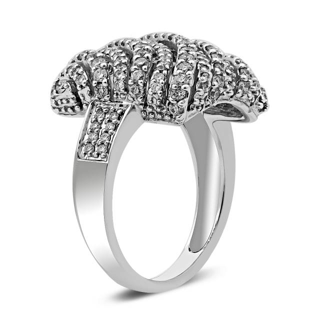 Кольцо из белого золота с бриллиантами (018400)