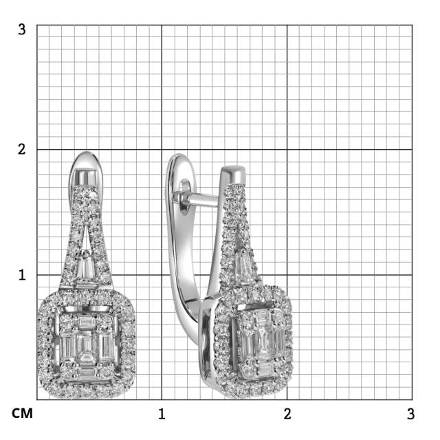 Серьги из белого золота с бриллиантами (055092)