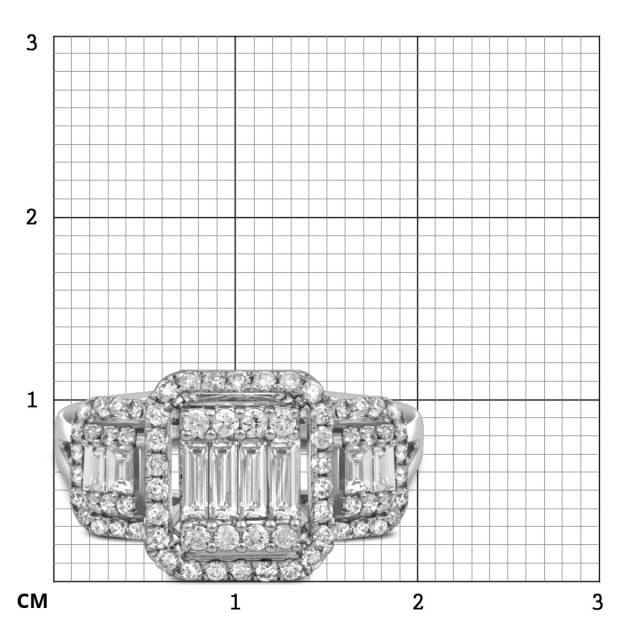 Кольцо из белого золота с бриллиантами (052620)