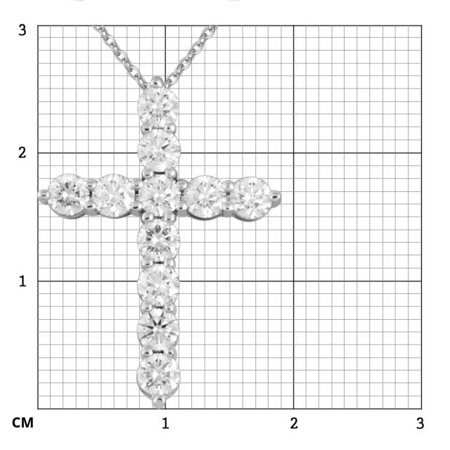 Колье крест из белого золота с бриллиантами (049672)