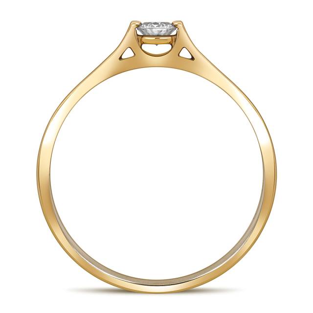 Помолвочное кольцо из жёлтого золота с бриллиантом (013779)