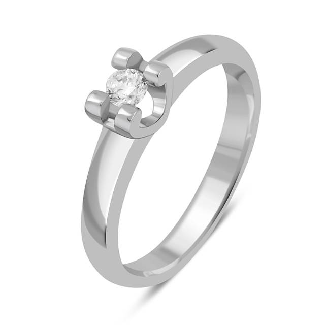 Помолвочное кольцо из платины с бриллиантом (048371)
