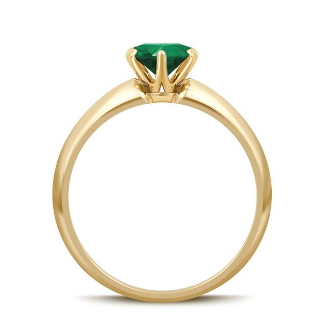Помолвочное кольцо из жёлтого золота с изумрудом (046717)