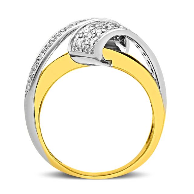 Кольцо из комбинированного золота с бриллиантами (022276)