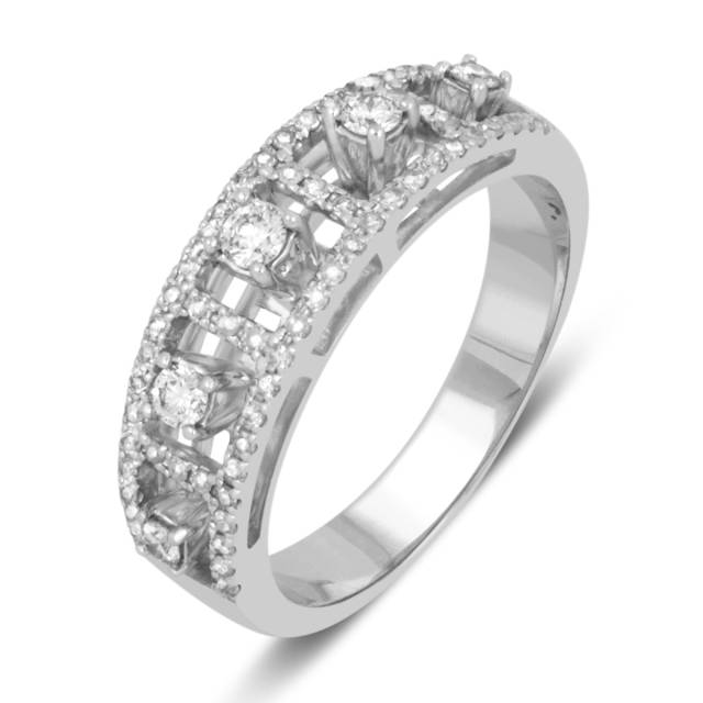 Кольцо из белого золота с бриллиантами (039694)