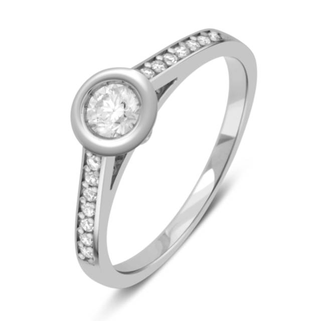 Помолвочное кольцо из белого золота с бриллиантами (031927)