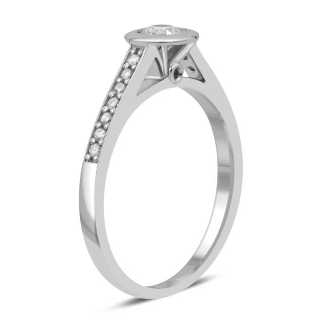 Помолвочное кольцо из белого золота с бриллиантами (031927)