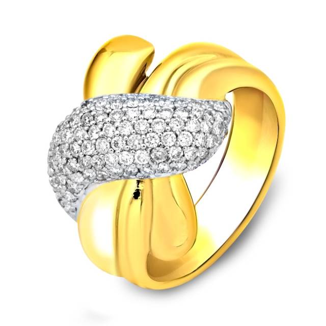 Кольцо из комбинированного золота с бриллиантами (023295)