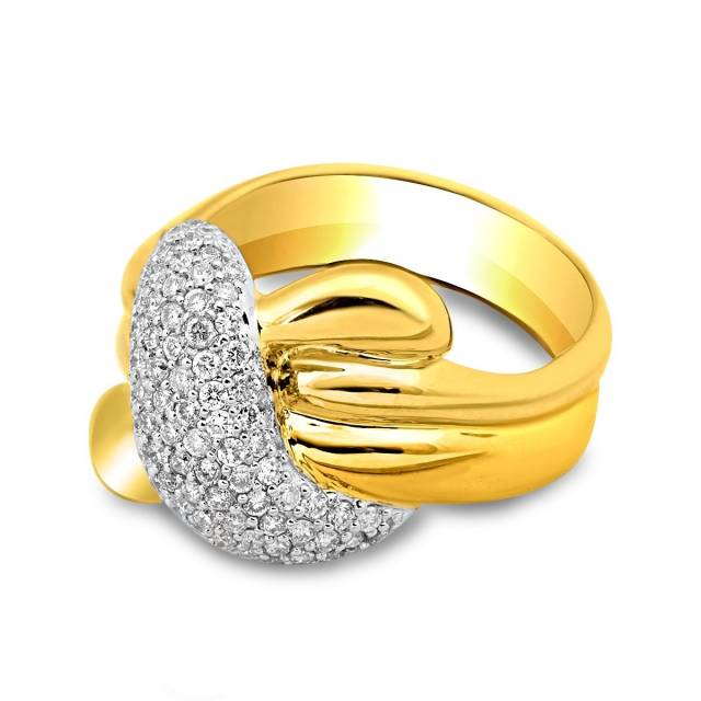 Кольцо из комбинированного золота с бриллиантами (023295)