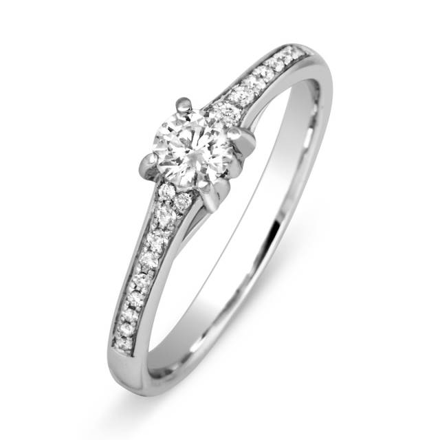 Помолвочное кольцо из белого золота с бриллиантами (035052)