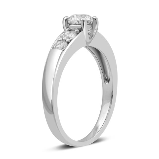Помолвочное кольцо из белого золота с бриллиантами (023608)