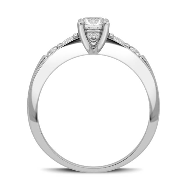 Помолвочное кольцо из белого золота с бриллиантами (023608)
