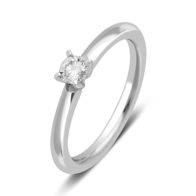 Помолвочное кольцо из белого золота с бриллиантом (027452)