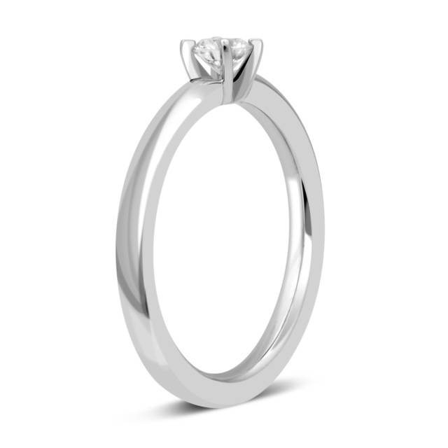 Помолвочное кольцо из белого золота с бриллиантом (027452)