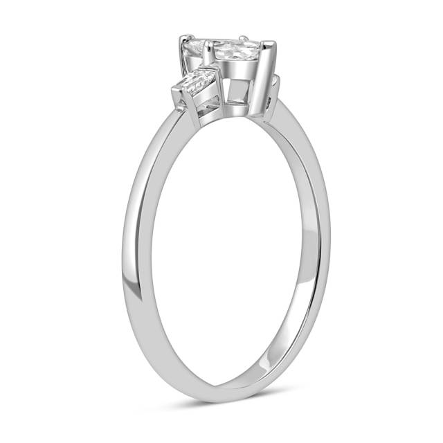 Помолвочное кольцо из белого золота с бриллиантами (049405)
