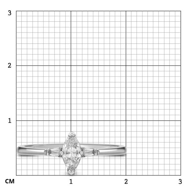 Помолвочное кольцо из белого золота с бриллиантами (049405)