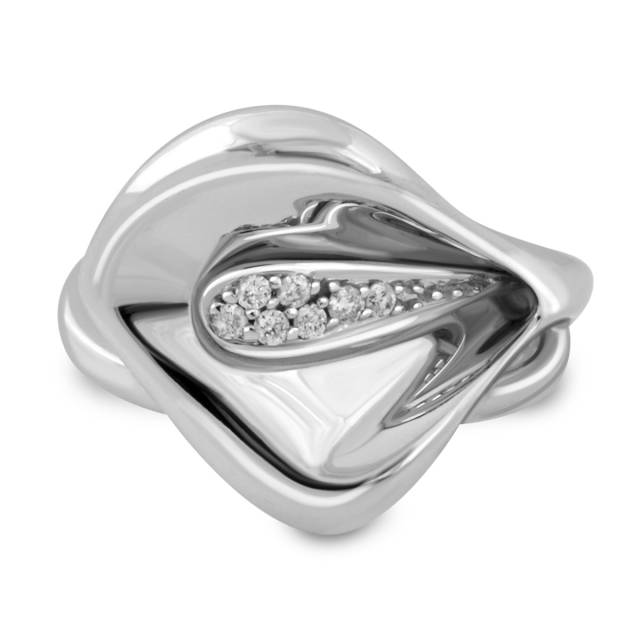 Кольцо из белого золота с бриллиантами (011401)