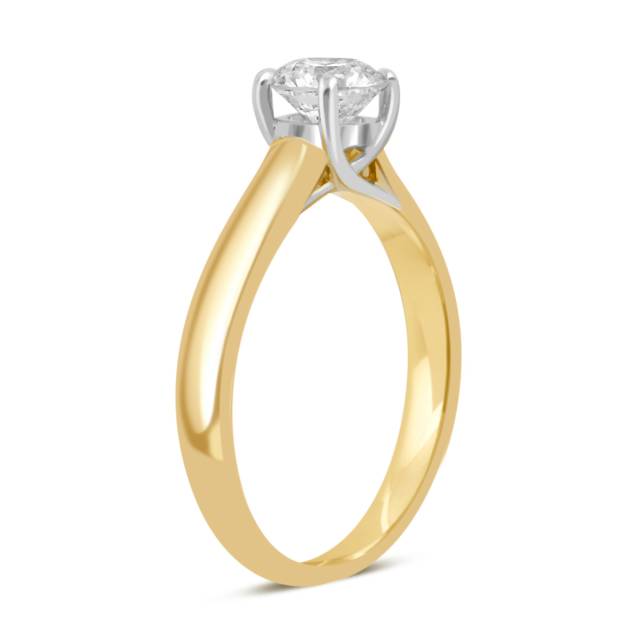 Помолвочное кольцо из жёлтого золота с бриллиантом (038801)