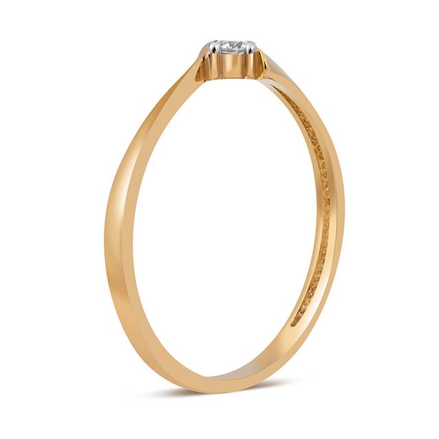 Помолвочное кольцо из красного золота с бриллиантом (045482)