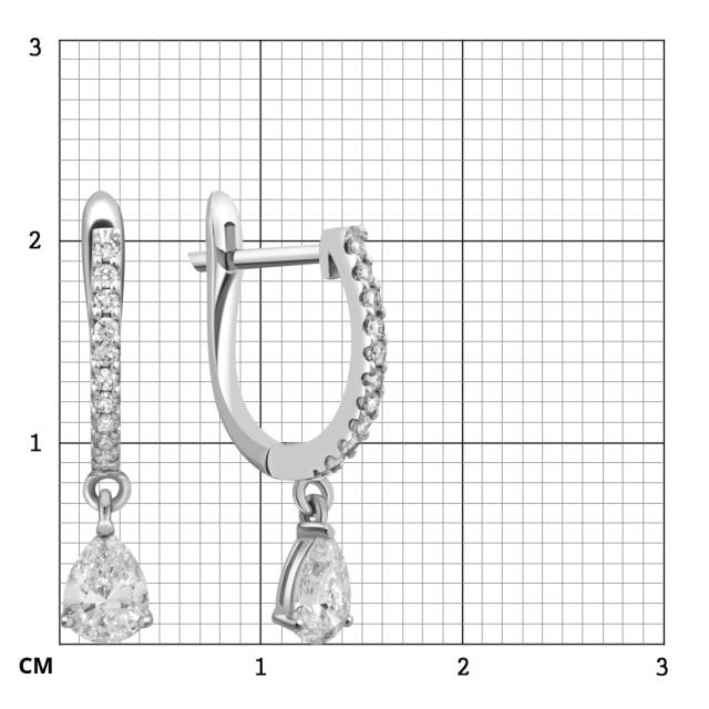 Серьги из белого золота с бриллиантами (035495)