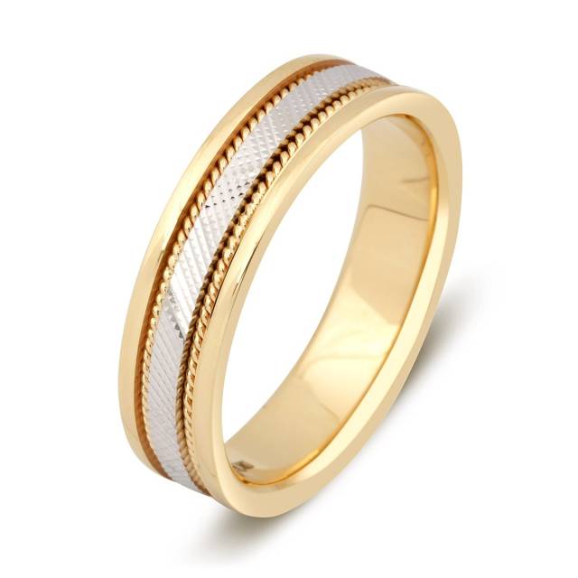 Обручальное кольцо из комбинированного золота (000114)