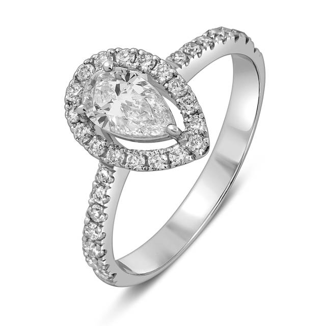 Кольцо из белого золота с бриллиантами (052682)