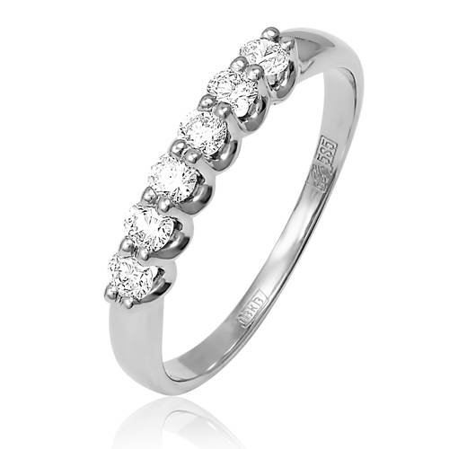 Кольцо из белого золота с бриллиантами (052839)
