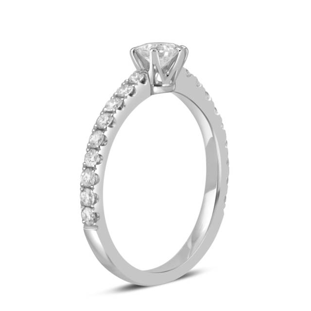Помолвочное  кольцо из белого золота с бриллиантами (038095)
