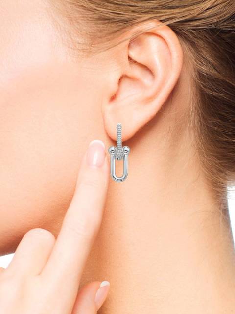 Серьги из белого золота с бриллиантами (064094)