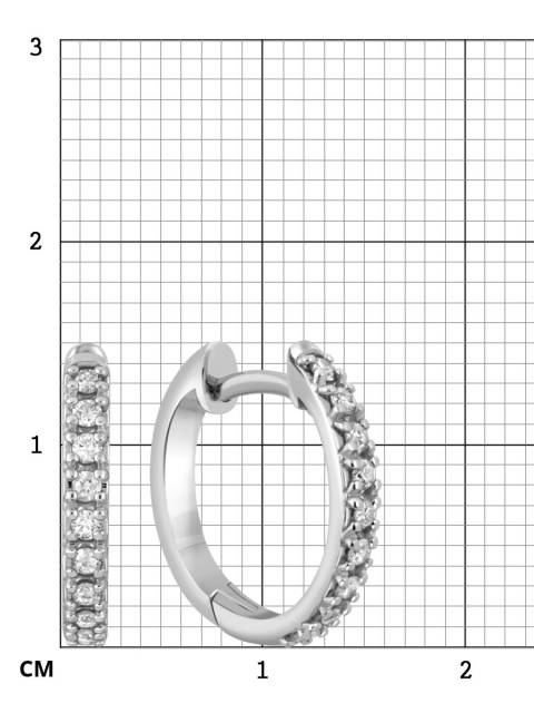 Серьги конго из белого золота с бриллиантами (042398)