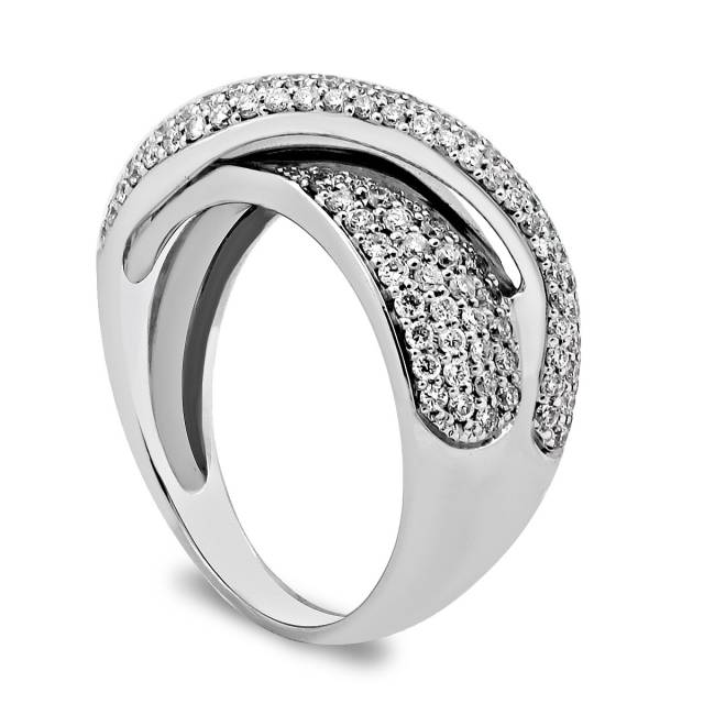 Кольцо из белого золота с бриллиантами (025720)